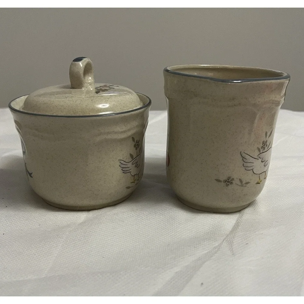 International China Marmalade Geese Sugar And Creamer Set Farmhouse Cottagecore